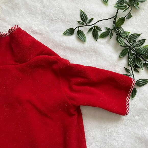 Baby Gap 0-3M Red Fleece Housecoat Heart Cozy VGUC Infant Robe - Picture 12 of 16